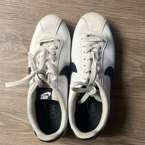 Nike White and Black Cortez Sneakers